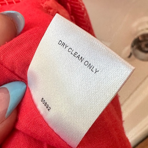 Romeo & Juliet Couture Floral Lace Mini Sheath Dress Cotton Vibrant Coral Large - Picture 13 of 15